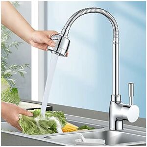 Kitchen Faucet 360 Kitchen Sink Mixer Tap Monobloc Swivel Spout Single Hole Kitchen Taps with Fittings - Rhafayre