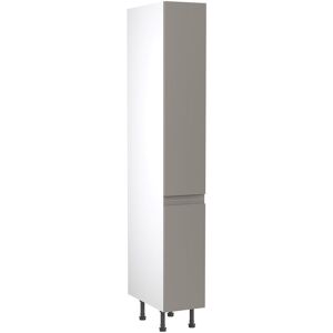 Kitchen Kit Quick Build Full Kitchen Base / Wall / Tall Unit Set - Dust Grey Gloss - J-Pull Handleless Doors Larder Tall Unit with Pull Out Storage