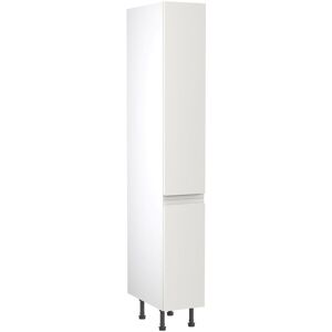 Quick Build Full Kitchen Base / Wall / Tall Unit Set - White Matt - J-Pull Handleless Doors Larder Tall Unit with Pull Out Storage 300mm - Kitchen Kit