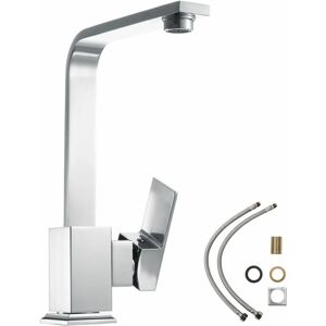 TECTAKE Kitchen Mixer Tap, rotatable 360 degrees - faucet tap, kitchen tap, kitchen mixer tap - grey