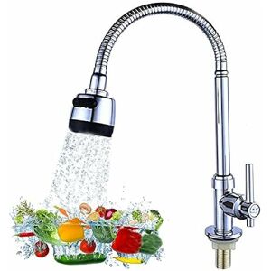 Rhafayre - Kitchen Sink Faucets, Stainless Steel Single Kitchen Tap, Kitchen Drinking Taps, Rotatable Kitchen Sink Faucet with Bubbler and Filter,