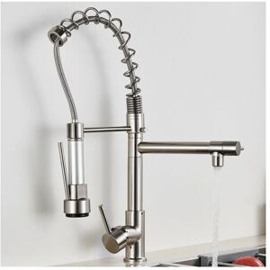 ZAMERY Kitchen Sink Mixer Taps Pull Down Spray Spout Brass Monobloc Kitchen Tap Chrome with Pull Out Spray High-Arch Spout Kitchen Tap