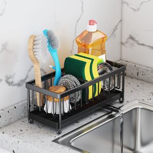 Kitchen Sink Organizer,Stainless Steel Kitchen Sponge Storage with Automatic Drain Tray,Kitchen Storage Box - Alwaysh