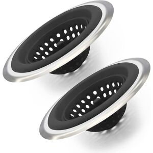 Woosien - Kitchen Sink Strainer 2 Pack Silicone Sink Stopper For Kitchen Sink(black)