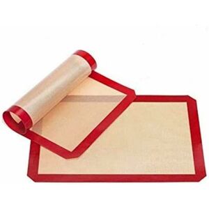 2 pcs Silicone Baking Mat Canvas Baking Sheet Heat Resistant Non-Stick Bisphenol a Free (42 29.5cm) - Langray