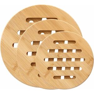 Bamboo Coaster Set, 3 Piece Coaster, Heat Resistant Coaster, Wood Pot Underlay, Bamboo Coaster Set, for Pots and Plates 1 - Langray