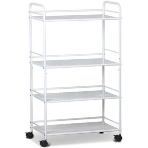 4-Shelf Salon Trolley Cart, White - Yaheetech