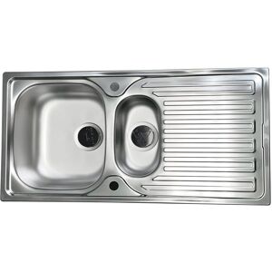 Astracast - Loxley Stainless Steel 1.5 Bowl Kitchen Sink 965 x 500mm Reversible 1 Tap Hole, Without Waste