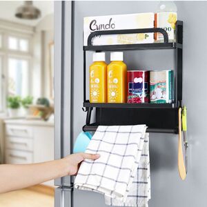 LIVINGANDHOME 2 Tier Magnetic Storage Organizer with Paper Towel Holder