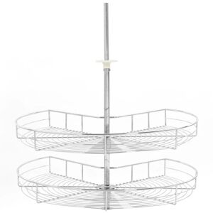 Berkfield Home - Mayfair 2-Tier Kitchen Wire Basket Silver 270 Degree 71x71x80 cm