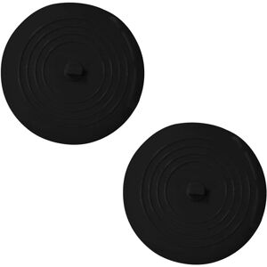 NORCKS 2 Pack 6 Inches Universal Drain Plug Sink Plug Drain Stopper Silicone Tub Stopper Sink Drain Cover for Kitchens, Bathrooms, Bathtub (Black) - Black