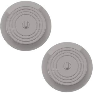 NORCKS 2 Pack 6 Inches Universal Drain Plug Sink Plug Drain Stopper Silicone Tub Stopper Sink Drain Cover for Kitchens, Bathrooms, Bathtub (Grey) - Grey