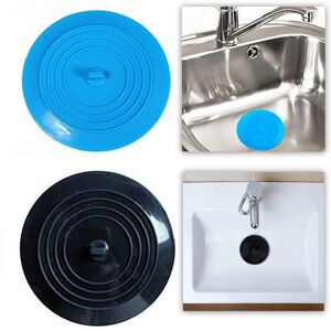 2 Pcs Tub Stopper Drain Plug Silicone Tub Stopper Bathtub Sink Plug Sink Bathtub Drain Cover for Bathrooms, Kitchen, Laundries - Dark blue - Norcks