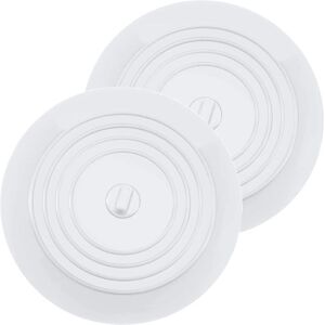 Silicone Bath Plugs for Kitchen Sink 15cm Diameter for Kitchens, Bathrooms and Laundry Storages Drain Plug (2 Pieces, White) - White - Norcks