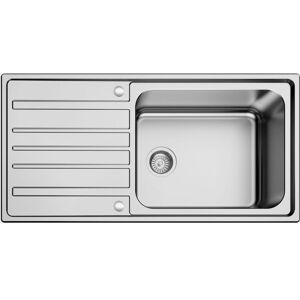 N.s.s - Superdeep single bowl stainless steel sink 1 tap hole 1000mm - Brushed Steel - Brushed Steel