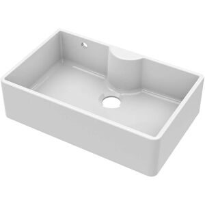 Nuie Butler Fireclay Kitchen Sink with TL and Overflow 1.0 Bowl 795mm L x 500mm W - White