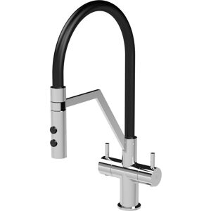 Nuie - Ravi Mono Kitchen Sink Mixer Tap Dual Lever Handle - Chrome