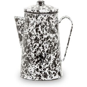 Premier Housewares - White / Black Coffee Pot White Fancy Pot White Curved Handle And Shaped Mouth For Minimal Spillage Coffee and Tea Pot 1.0 Litre