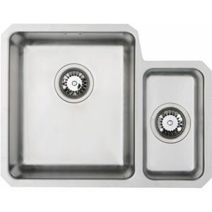 Prima - R25 1.5 Bowl Undermount Kitchen Sink lh with Waste Kit 580mm l x 450mm w - Stainless Steel