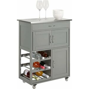 SoBuy Kitchen Storage Trolley Serving Trolley Kitchen Storage Cabinet,FKW45-HG+Free Kitchen Hanging Shelf KCR03-N