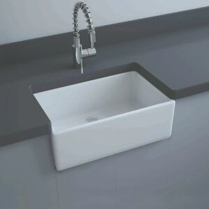 Rak Ceramics - rak Gourmet 2 Ceramic Belfast Kitchen Sink 1.0 Bowl 595mm l x 475mm w - Alpine White