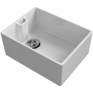 Reginox - Belfast Ceramic Deep Single Kitchen Sink White Basket Waste - White