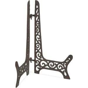 Relaxdays Plate Rack, Decoration for Picture Frames, Books & Compartments, Cast Iron, Antique Design, Holder, Brown