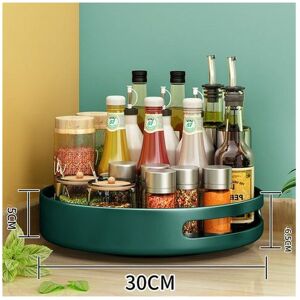 Rhafayre - Rotating Spice Rack, 12' Turntable Rotating Spice Rack Organizer for Closet Pantry Kitchen Counter Fridge Desk Turntable Organizer Steel