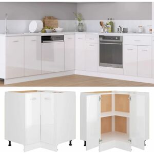 BERKFIELD HOME Royalton Corner Bottom Cabinet High Gloss White 75.5x75.5x80.5 cm Engineered Wood