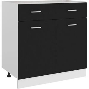 Berkfield Home - Royalton Drawer Bottom Cabinet Black 80x46x81.5 cm Engineered Wood