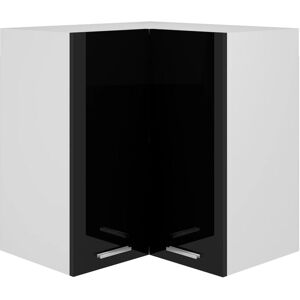 BERKFIELD HOME Royalton Hanging Corner Cabinet High Gloss Black 57x57x60 cm Engineered Wood