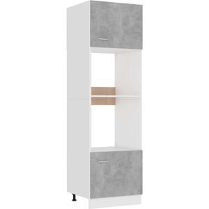 Berkfield Home - Royalton Microwave Cabinet Concrete Grey 60x57x207 cm Engineered Wood