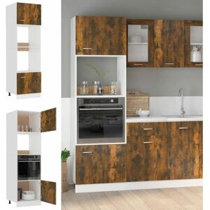 Berkfield Home - Royalton Microwave Cabinet Smoked Oak 60x57x207 cm Engineered Wood