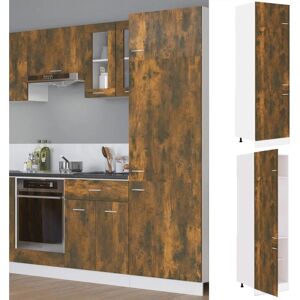 Berkfield Home - Royalton Refrigerator Cabinet Smoked Oak 60x57x207 cm Engineered Wood