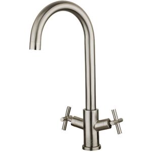 SCOTT & JAMES Scott&james - Scott & James Cross Head Dual Lever Kitchen Mixer - Stainless Steel - ELO0040 - Stainless Steel