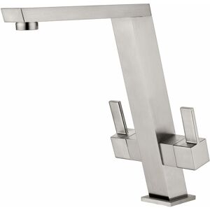 SCOTT & JAMES Scott & James Dual Edge Twin Lever Mixer Tap - Brushed - ELO0057 - Brushed