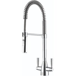 SCOTT & JAMES Scott & James Spring Pull Down Twin Lever Mixer Tap - Brushed - ELO0045 - Brushed