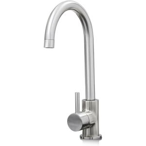 S.i.a - sia KT6BN Brushed Nickel Swan Neck Single Lever Monobloc Kitchen Mixer Tap