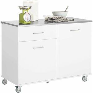 Kitchen Island Kitchen Cabinet Cupboard Sideboard,FKW117-W - Sobuy