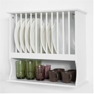 Wall Mounted Kitchen Plate Cup Rack, Kitchen Wall Shelf, Kitchen Storage Rack Shelf KCR04-W - Sobuy