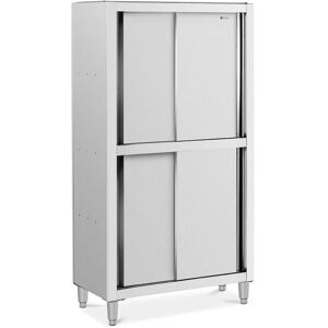 Royal Catering - Stainless Steel Tall Cabinet Store Cupboard Sliding Doors Width 100 cm