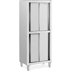 Royal Catering - Stainless Steel Tall Cabinet Store Cupboard Sliding Doors Width 80 cm