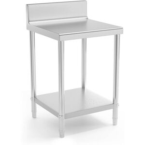 ROYAL CATERING Stainless Steel Work Table - 60 x 60 cm - upstand - 150 kg load capacity