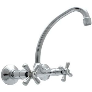 GOSHE Traditional Retro Wall Mounted Cross Head Kitchen Tap