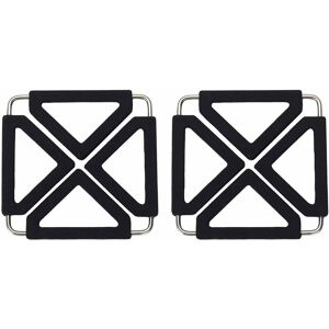 HÉLOISE Trivets, Expandable Heat Resistant Silicone Placemat Kitchen Accessories (Set of 2) (Black)