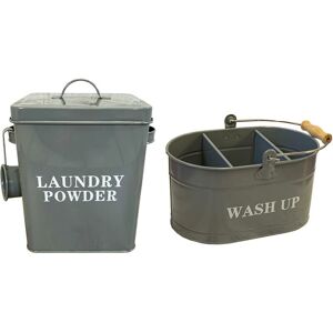 Selections - Washing Up Tidy And Laundry Powder Tin In French Grey