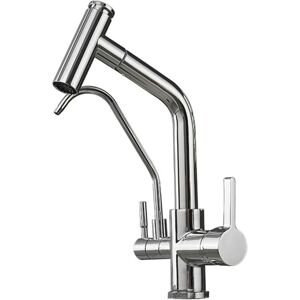 TONCHEAN 3 Way Kitchen Faucets with Pull Out Spray, Brass Kitchen Faucet, Purified Hot and Cold Water, Multi-function Water Purifier Faucet (Color b)