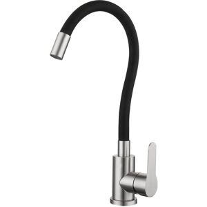 Linghhang - 304 stainless steel silicone tube faucet hot and cold drawing universal rotating kitchen faucet