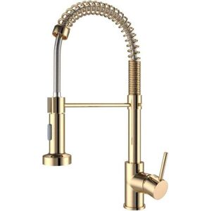 ZVD 360° Gold Kitchen Faucet Kitchen Faucet With 2 Spray Modes Single Handle Kitchen Mixer Tap Sink Hot and Cold Available