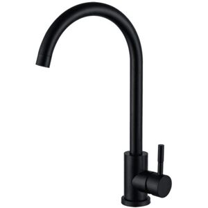 SHUNLI 360° Swivel Kitchen Faucet (Matte Black) - Stainless Steel Single Lever Sink Mixer Tap with 360° Swivel Spout